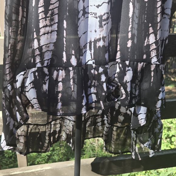 Xhiliration tye dye Black White Women's Dress/swim cover-up szXL NWT - Picture 4 of 7